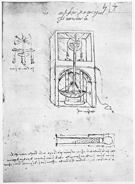 Fol. 54r from Paris Manuscript B, 1488-90 (pen & ink on paper)