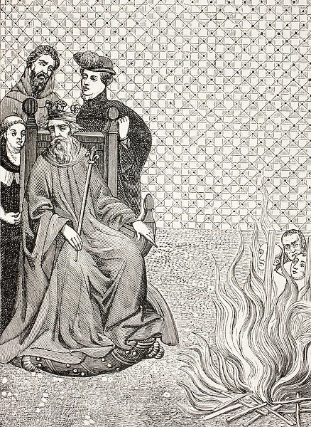 Followers of Amalric of Bena are burned before the gates of Paris on the orders of