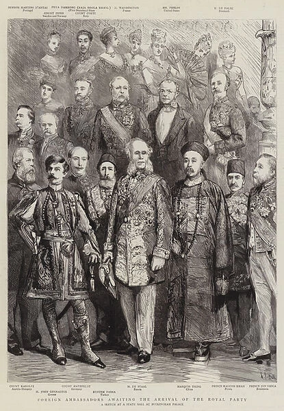 Foreign Ambassadors awaiting the Arrival of the Royal Party (engraving)