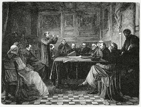 Formation of the Order of Jesuits in 1540, 1882 (litho)