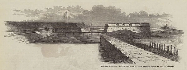 Fortifications of Portsmouth, the Kings Bastion, with an Outer Ravelin (engraving)