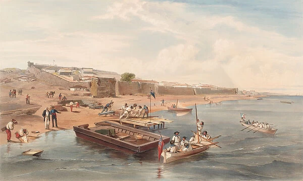 Fortress of Yenikale, looking towards the Sea of Azoff, 1855 (colour litho)