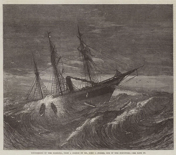 Foundering of the Hibernia (engraving)
