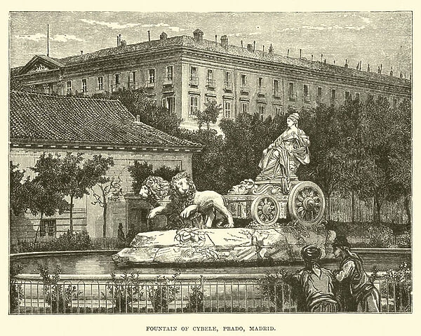 Fountain of Cybele, Prado, Madrid (engraving)