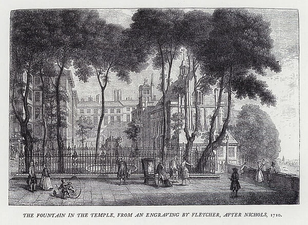 The Fountain in the Temple, from an Engraving by Fletcher, after Nichols, 1710 (engraving)