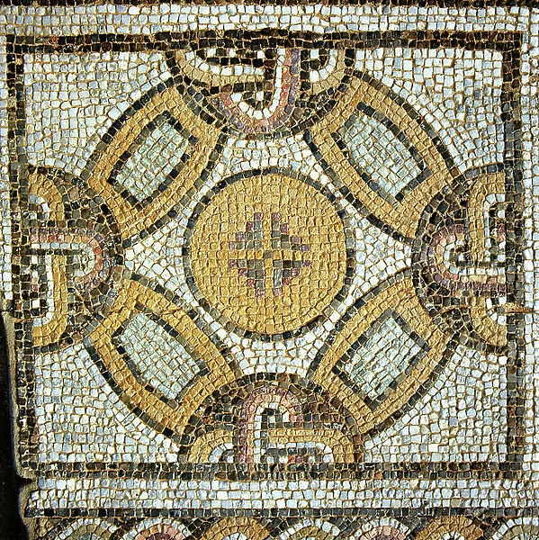 Fragment from the floor of the Roman Baths, c.2nd century BC (mosaic)