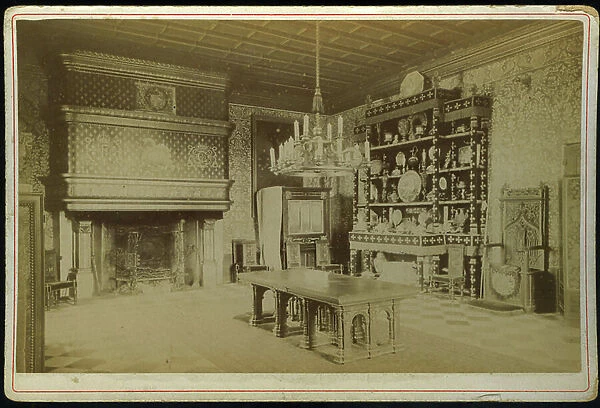France, Centre, Indre-et-Loire (37), Chenonceaux: Le Chateau, the Renaissance dining room, 1890