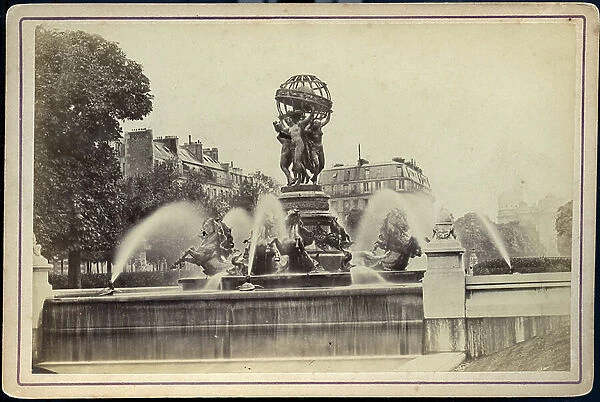 France, Ile-de-France, Paris (75): The Carpeaux fountain near the Luxembourg Garden and the Observatory, 1875