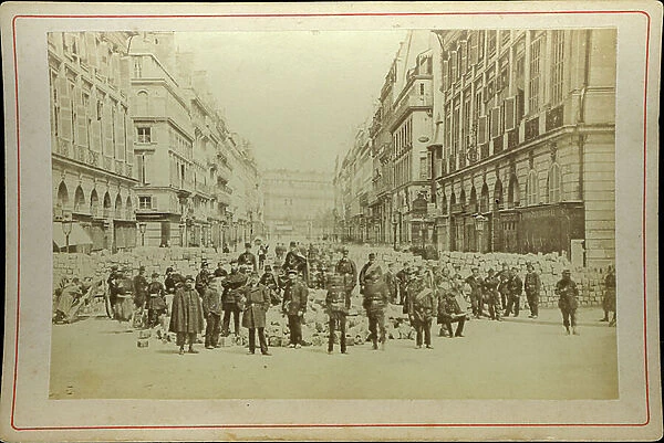 France, Ile-de-France, Paris (75): Municipality of Paris, the barricade of Rue de la Paix, 1871
