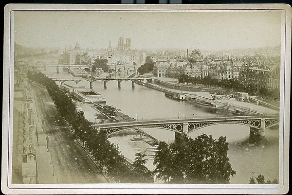 France, Ile-de-France, Paris (75): View of the construction site of Paris by Baron Haussmann, 1865