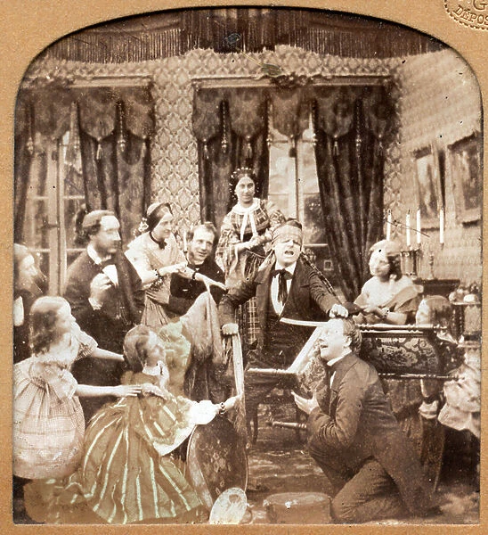 France, Ile-de-France, Paris (75): genre scene, part of Colin-Maillard, 1860 - dry buffer: gaf photography, depose in paris