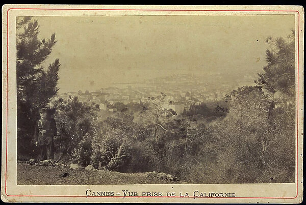 France, Provence-Alpes-Cote d'Azur, Alpes-Maritimes (06), Cannes: General view of Cannes taken from California, 1885