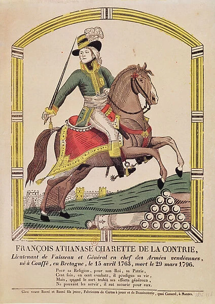 Francois Athanase Charette de la Contrie (1763-96), 1836 (colour litho)