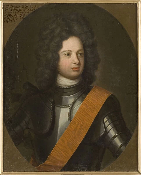Frederic Guillaume I de Prusse, dit le roi sergent - Portrait of Frederick William I (1688-1740), King in Prussia, by Weidemann, Friedrich Wilhelm (1668-1750). Oil on canvas, Early 18th cen Dimension : 88, 5x73, 5 cm. Nationalmuseum Stockholm