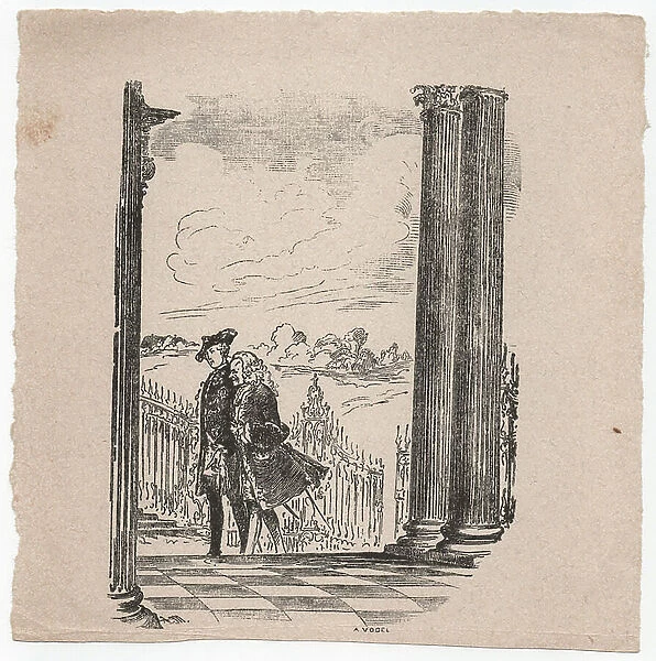 Frederick the Great and Voltaire in conversation, unknown (engraving)