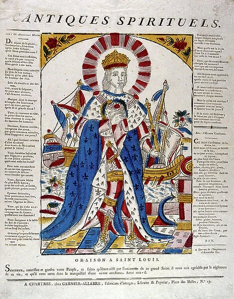 French 19th century illustration depicting Louis IX