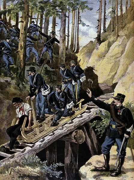 French army mountain manoeuvres in the Vosges region, 1896