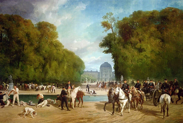 French artillery encamped in the Tuileries gardens during the siege of Paris, late September 1870
