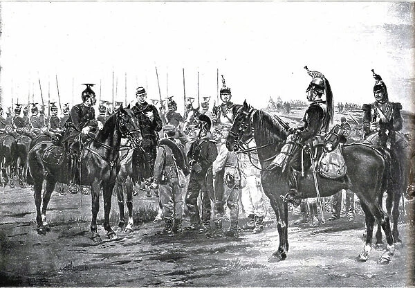 French Cuirassiers with Bavarian prisoners