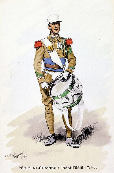 French legionnaire colonial soldier depicted on a postcard 1895 Algeria