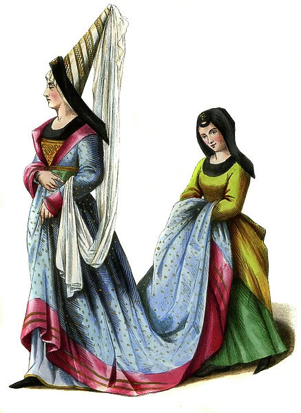 French Noblewoman - female costume from 15th century