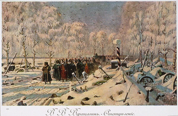 The French Retreat from Moscow in October 1812, c. 1888-95 (colour litho)
