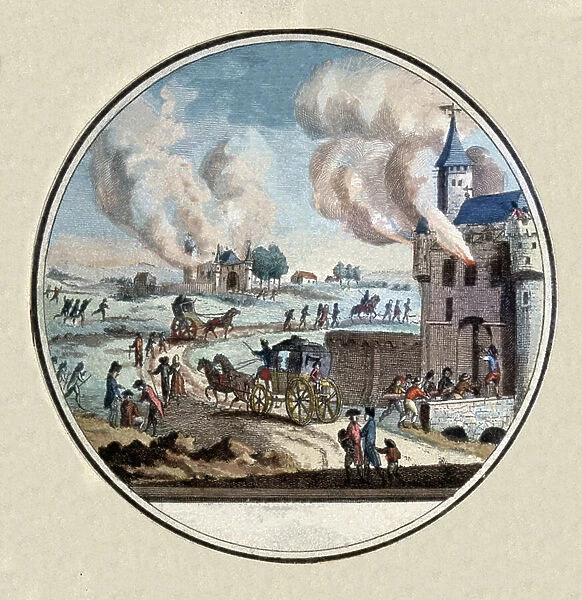 French revolution, Mob looping a Castle, c.1792-1793 (medaillion)