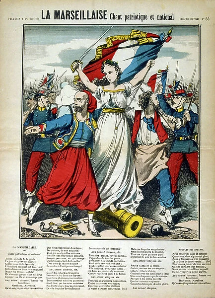 French revolutionary illustration and words for La Marseillaise 1795