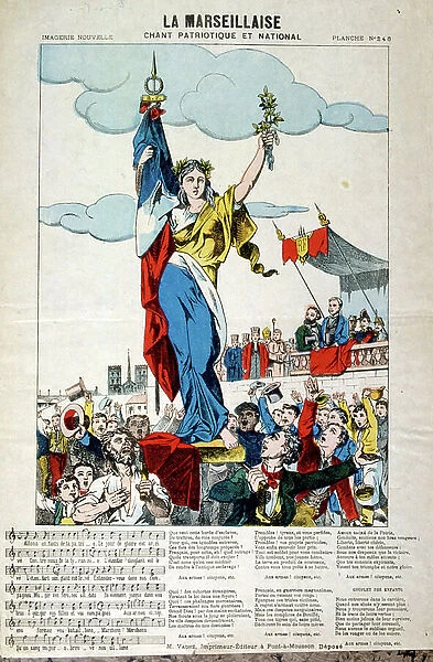 French revolutionary illustration and words for La Marseillaise 1795