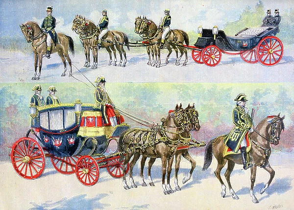 French state carriages prepared for the visit of Tsar Nicholas II, 1896