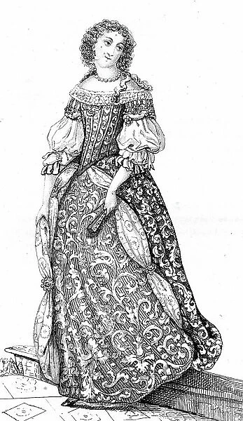 French vintage clothes XVI century Luis kingdom XIV, Marie Christine Victoire De Baviere