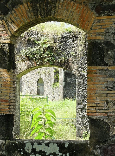 French West Indies - French Antilles - Fonds Saint Jacques, Sugar Housing du Pere Labat (1663-1736). Cane mill - Martinique, island of the French Antilles