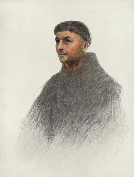 A Friar (colour litho)