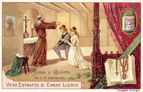 Friar Laurence marrying Romeo and Juliet (chromolitho)