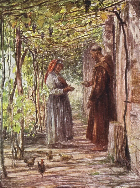 Friar Masseo is appointed Doorkeeper (colour litho)