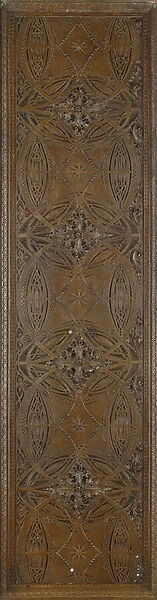 A frieze featuring stylized botanical motifs with classical foliate border, c