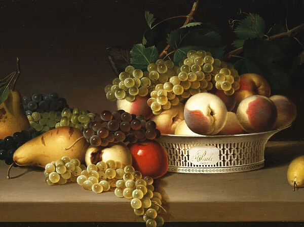 Fruit in a Chinese Basket, 1822 (oil on panel)