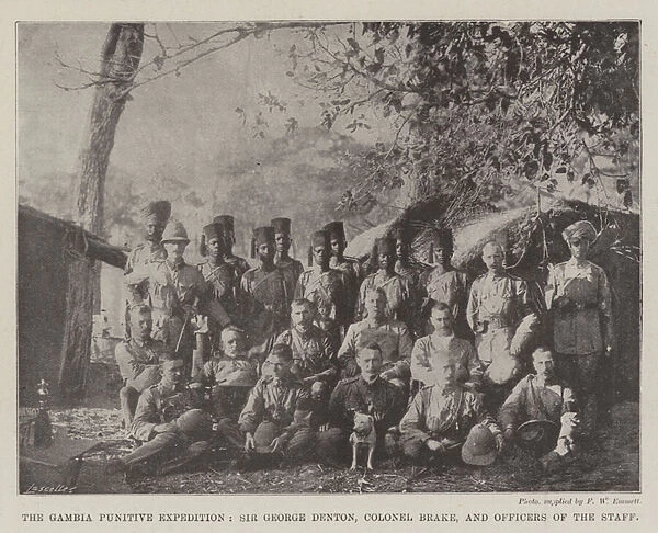 The Gambia Punitive Expedition, Sir George Denton, Colonel Brake, and Officers of the Staff (b  /  w photo)