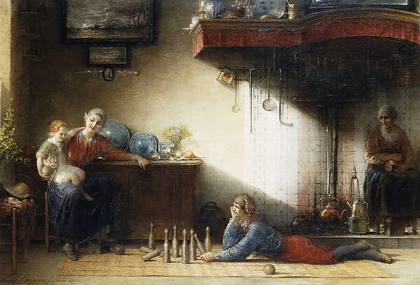 The Game of Skittles, 1872 (oil on canvas)