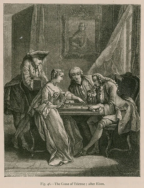 The Game of Trictrac; after Eisen (engraving)