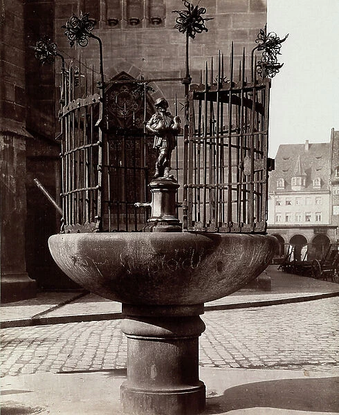 The 'Gansemannchen' fountain (man with the gooses)in Nuremberg