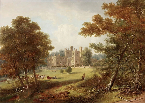 The Garden Front, Beaufront Castle, 1845 (oil on canvas)