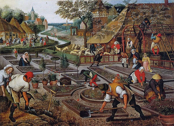 Gardening, c. 1637-38 (oil on panel)
