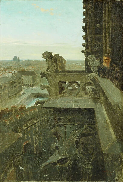 Gargoyles at Notre Dame, 1867 (oil on canvas)