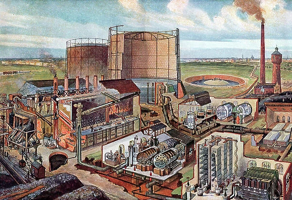 Gas plant, c1880 (illustration)