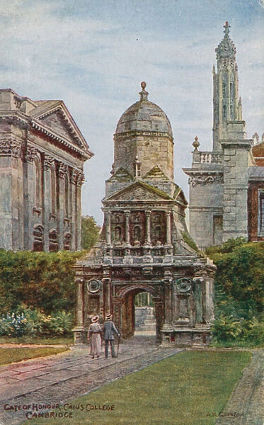 Gate of Honour, Caius College, Cambridge (colour litho)