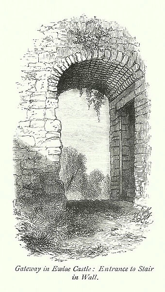 Gateway in Ewloe Castle, Entrance to Stair in Wall (engraving)
