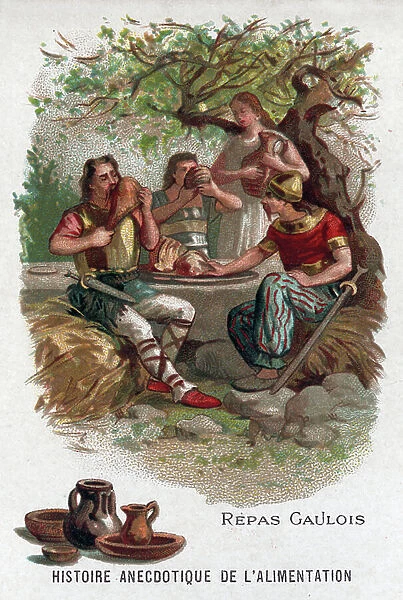 Gaullish meal, c.1910 (print)