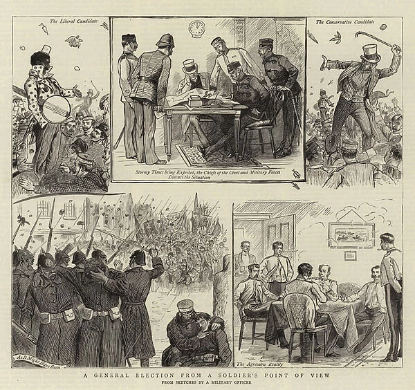 A General Election from a Soldiers Point of View (engraving)