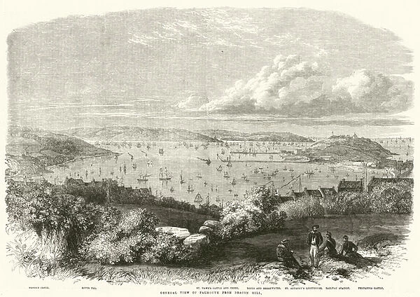 General View of Falmouth from Beacon Hill (engraving)